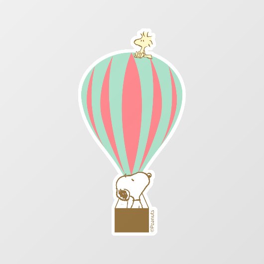 Autocollant Pour Fenêtre cacahuètes | Snoopy & Woodstock Hot Air Balloon (Feuille)