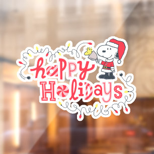 Autocollant Pour Fenêtre cacahuètes Snoopy & Woodstock Santa Claus