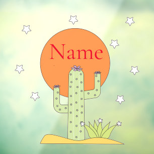 Autocollant Pour Fenêtre Cactus du désert Sun Thunder_Cove