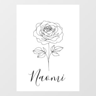 Autocollant Pour Fenêtre Cadeau personnalisé de juin Rose de naissance pour