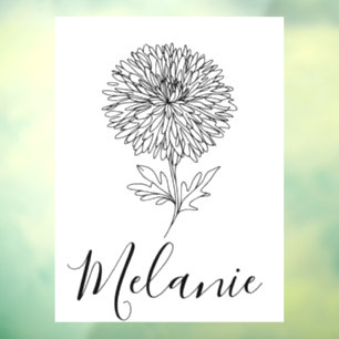 Autocollant Pour Fenêtre Cadeau personnalisé septembre Aster Flower pour la