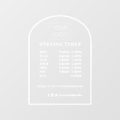 Autocollant Pour Fenêtre Cadre Arc customisé Logo d'entreprise Heures d'ouv (Feuille)