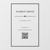 Autocollant Pour Fenêtre Cadre de nom de bureau professionnel avec code QR (Feuille)