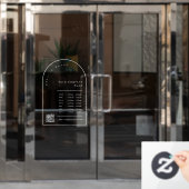 Autocollant Pour Fenêtre Cadre élégant d'arche Code QR des heures d'ouvertu (Porte de bureau)