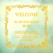 Autocollant Pour Fenêtre Cadre élégant doré en spirale transparent heures d (Feuille 3)