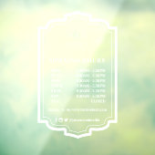 Autocollant Pour Fenêtre Cadre élégant Logo d'entreprise personnalisé Heure (Feuille 3)