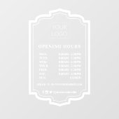 Autocollant Pour Fenêtre Cadre élégant Logo d'entreprise personnalisé Heure (Feuille)