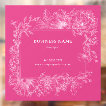 Cadre Floral Blanc Rose Salon Boutique Entreprise