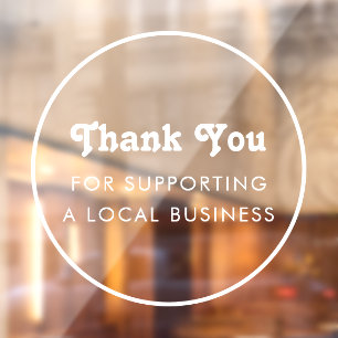 Autocollant Pour Fenêtre Cadre Minimaliste Merci Entreprise Locale Marque