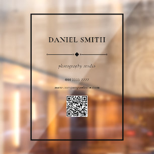 Autocollant Pour Fenêtre Cadre Professionnel Simple Noir avec QRcode