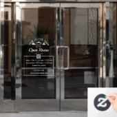 Autocollant Pour Fenêtre Café à code QR à l'heure d'ouverture affiche (Porte de bureau)
