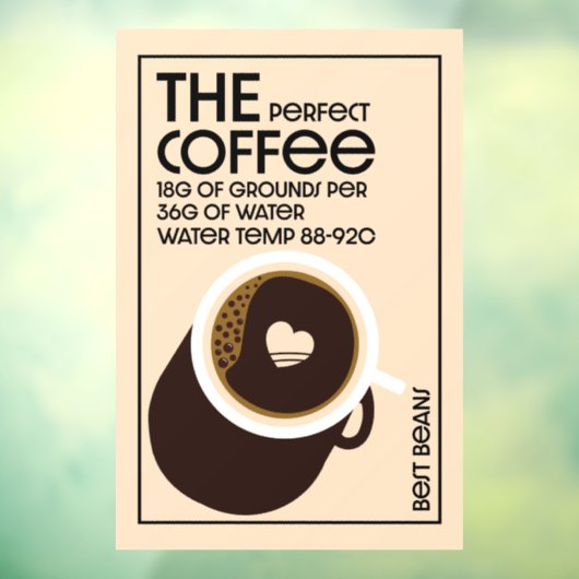 Autocollant Pour Fenêtre Café Barista (Feuille 3)