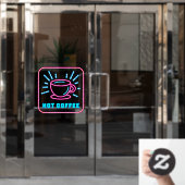 Autocollant Pour Fenêtre Café chaud Faux Neon (Porte de bureau)