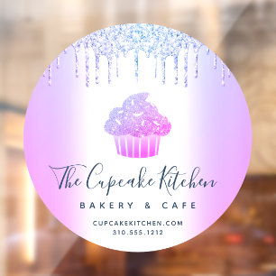 Autocollant Pour Fenêtre Café de Boulangerie Pâtisserie Cupcake Gouttes de