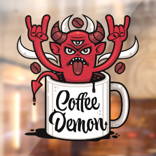Autocollant Pour Fenêtre Café Demon