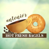 Autocollant Pour Fenêtre Café et Bagel (Feuille 3)