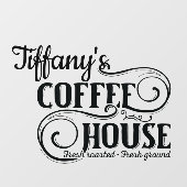 Autocollant Pour Fenêtre Café House Custom Business (Feuille)
