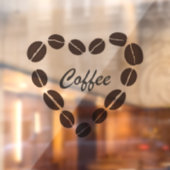 Autocollant Pour Fenêtre Café Love Café Bean Heart (Feuille 2)