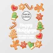 Autocollant Pour Fenêtre Café Restaurant Boulangerie Noël  (Feuille)