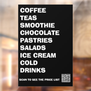 Autocollant Pour Fenêtre Café, Thé & Salades - Café minimaliste