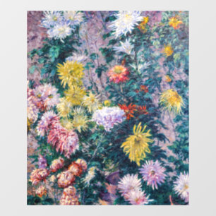 Autocollant Pour Fenêtre Caillebotte - Chrysanthèmes blancs et jaunes