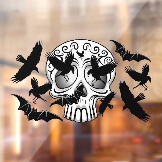 Autocollant Pour Fenêtre Calaveras décoratives Halloween (Feuille 2)