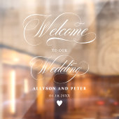 Autocollant Pour Fenêtre calligraphie écriture blanche mariage accueil (Feuille 2)