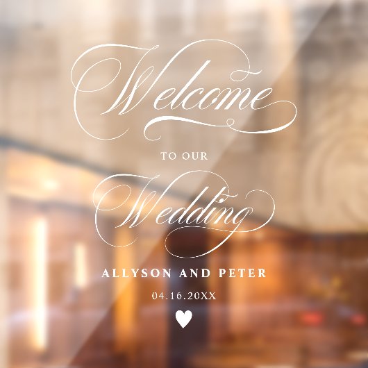 Autocollant Pour Fenêtre calligraphie écriture blanche mariage accueil (Feuille 2)