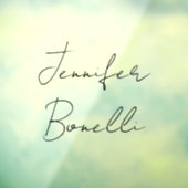 Autocollant Pour Fenêtre Calligraphie Élégant Noir Blanc Nom Simple Plain (Feuille 3)