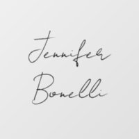 Calligraphie Élégant Noir Blanc Simple Nom