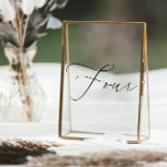 Autocollant Pour Fenêtre Calligraphie minimaliste Tableau Quatre Numéro de<br><div class="desc">Ce design sophistiqué présente une calligraphie élégante,  offrant un look chic et contemporain. Adressez-le sans effort au verre ou à toute surface lisse pour une solution de numérotation sans tracas. Personnalisez votre événement avec ce cling de fenêtre élégant et polyvalent.</div>