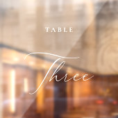 Autocollant Pour Fenêtre Calligraphie moderne Tableau Trois Numéro de table (Feuille 2)