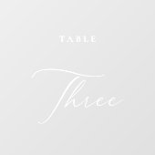 Autocollant Pour Fenêtre Calligraphie moderne Tableau Trois Numéro de table (Feuille)