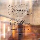 Autocollant Pour Fenêtre calligraphie noir script mariage accueil (Feuille 2)