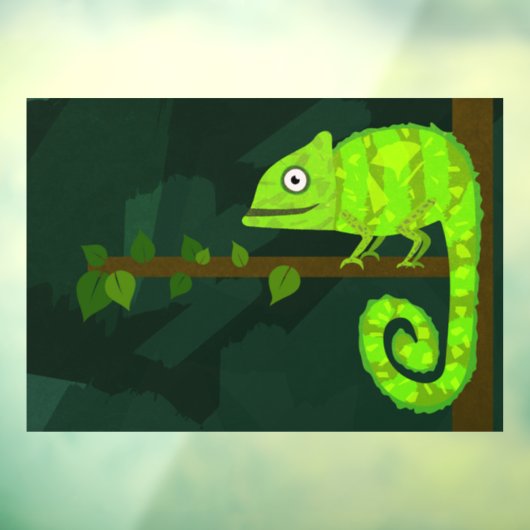 Autocollant Pour Fenêtre Caméléon vert mignon (Feuille 3)
