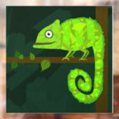 Autocollant Pour Fenêtre Caméléon vert mignon (Feuille 2)