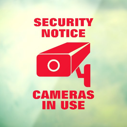 Autocollant Pour Fenêtre Caméras d'avis de sécurité en usage avertissement (Feuille 3)