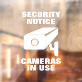 Autocollant Pour Fenêtre Caméras de notification de sécurité en cours d'uti (Feuille 2)