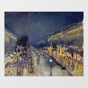 Autocollant Pour Fenêtre Camille Pissarro - Boulevard Montmartre la nuit