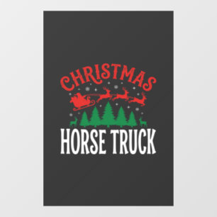 Autocollant Pour Fenêtre Camion à chevaux de Noël Santa Sleigh