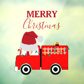 Autocollant Pour Fenêtre Camion de feu rouge de Noël (Feuille 3)