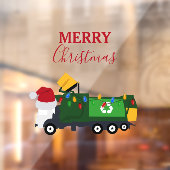 Autocollant Pour Fenêtre Camion de recyclage de Noël (Feuille 2)
