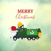 Autocollant Pour Fenêtre Camion de recyclage de Noël (Feuille 3)