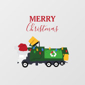 Autocollant Pour Fenêtre Camion de recyclage de Noël (Feuille)