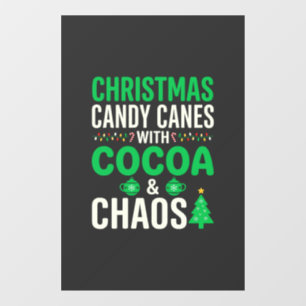 Autocollant Pour Fenêtre Canne à sucre de Noël Chaos de cacao de fêtes
