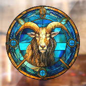 Autocollant Pour Fenêtre Capricorne Signes Zodiac Faux Vitrail (Feuille 2)