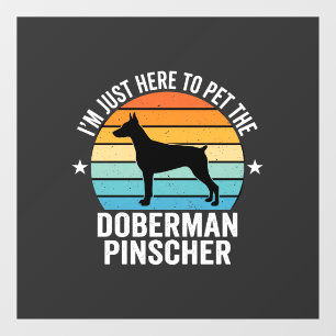 Autocollant Pour Fenêtre Caressez le Dobermann Pinscher Rétro