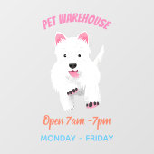 Autocollant Pour Fenêtre Caricature blanche de terrier de l'ouest (Feuille)