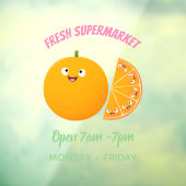 Autocollant Pour Fenêtre Caricature d'agrumes d'orange (Feuille 3)