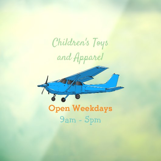 Autocollant Pour Fenêtre Caricature d'avion à voilure fixe (Feuille 3)